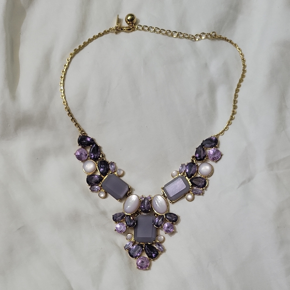 Kate Spade Purple and Gold Statement Necklace